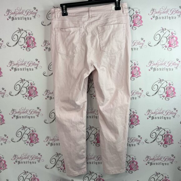 Jones New York jeans Lexington skinny crop Light Pink Straight Leg Jeans - Picture 2 of 11